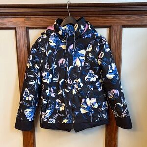 Obermeyer Kids/Teen Sz 14-16 Floral Jacket - Black, Blue, Purple/Blurple